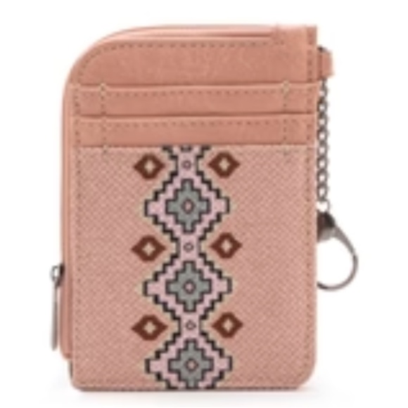 Wrangler Handbags - Wrangler Southwestern Art Print Mini Zip Card Case Pink